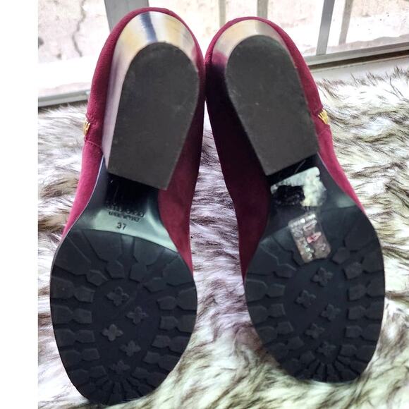 Giuseppe Zanotti Suede Leather Cap Toe Mid Calf Heeled Boots - Picture 3 of 7